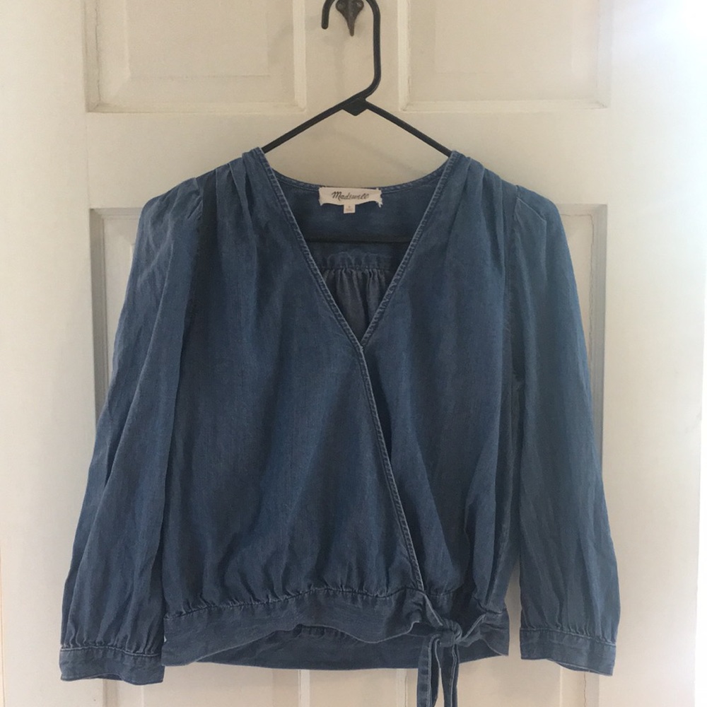 Madewell wrap chambray top